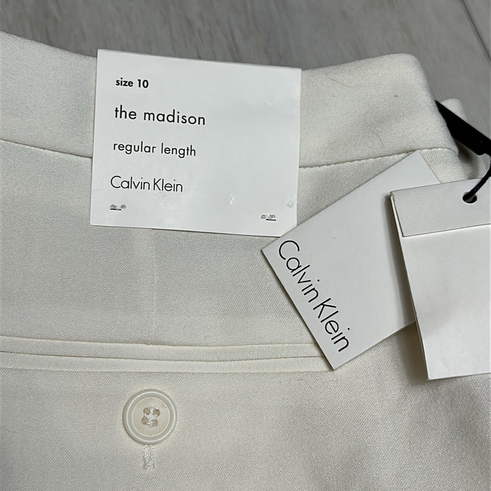 Calvin Klein The Madison Regular Length 10 Egg Shell New With Tags - Picture 5 of 5